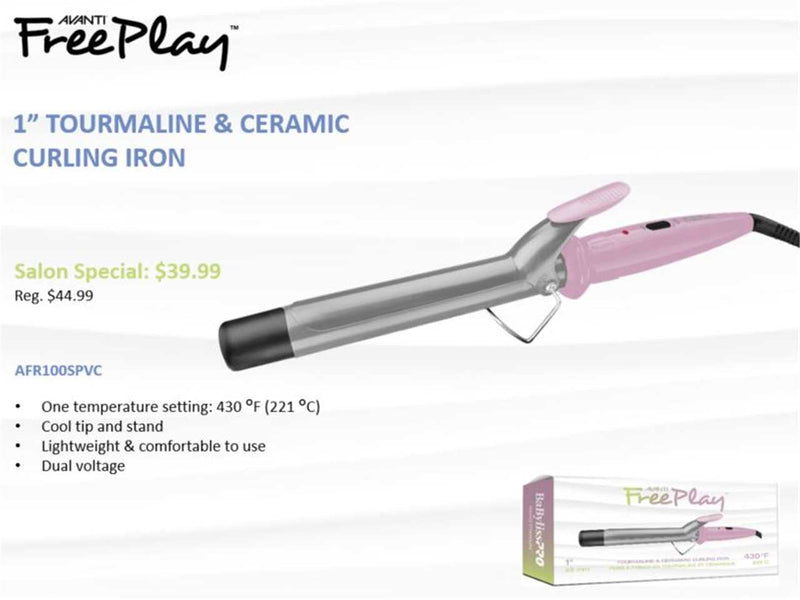 DTC 1" TOURMALINE & CERAMIC CURLING IRON PROVENCE AFR100SP